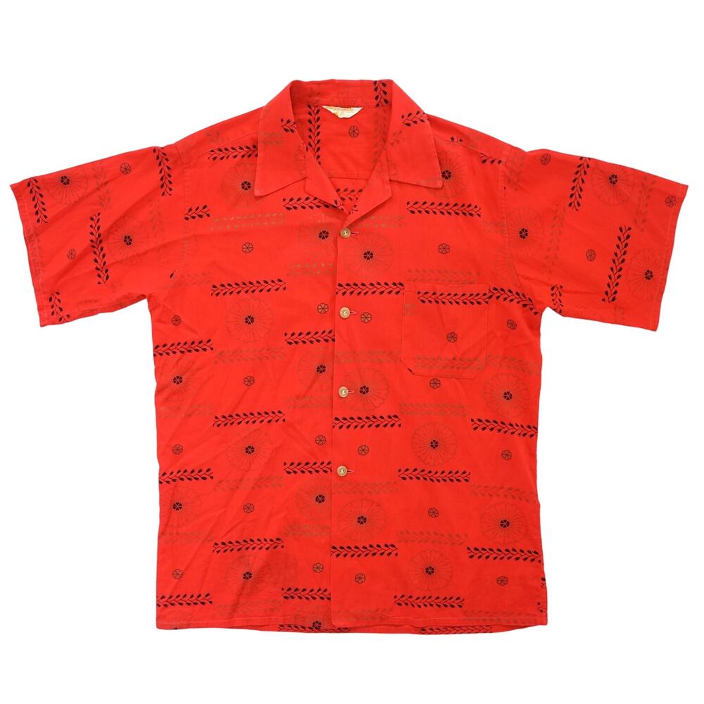 Vintage 70s Hookano Brand Aloha Hawaiian Shirt Men's Medium